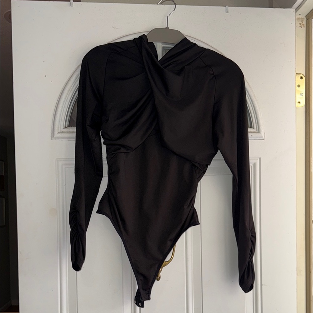 Astr Black Bodysuit with Keyhole Design